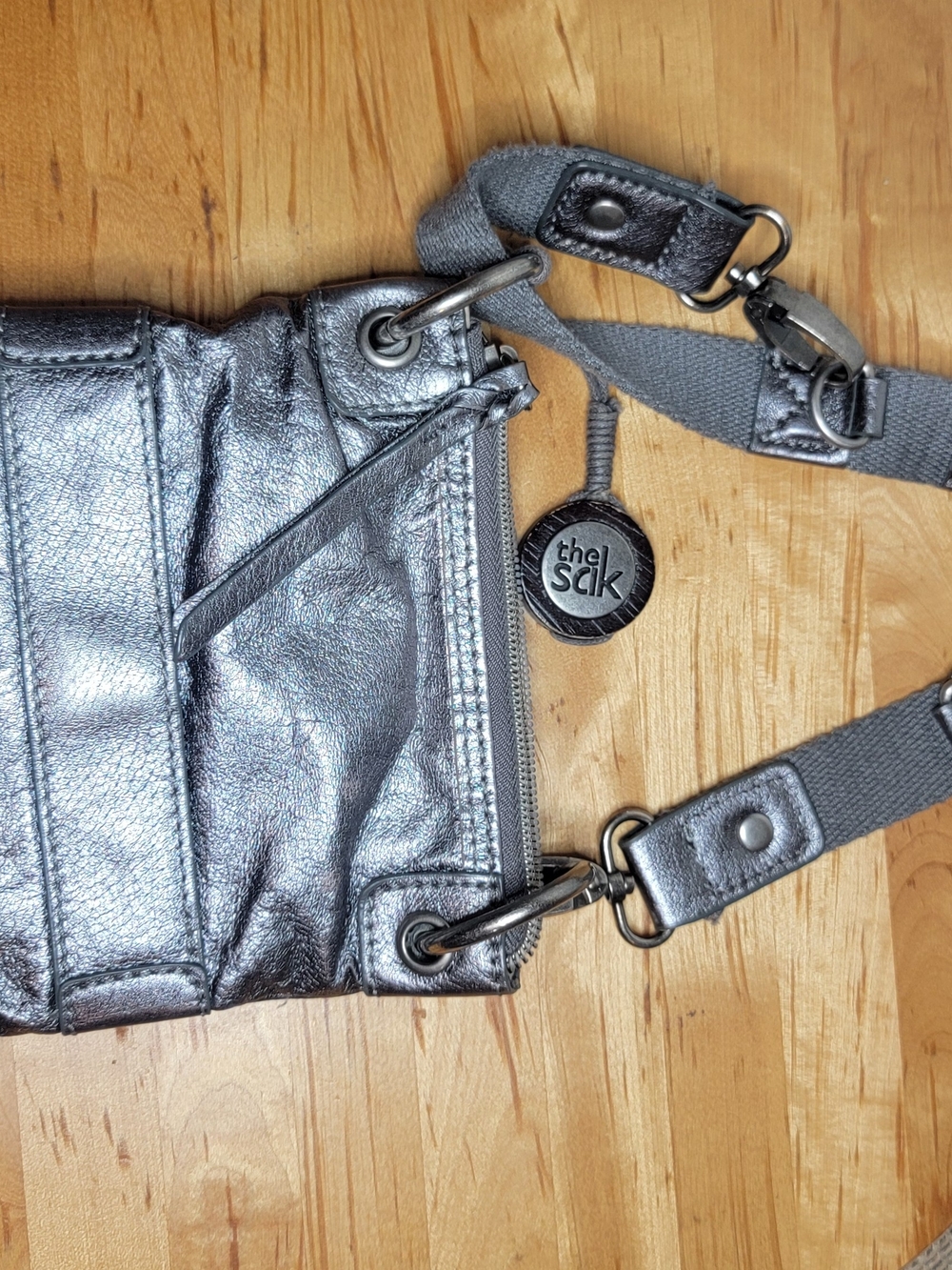 The Sak Silver Metallic Crossbody Bag